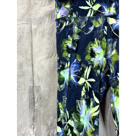 X BY GOTTEX Women's Blue Dark Floral Rachel Pull-On Ankle Leggings SZ S - Picture 6 of 11